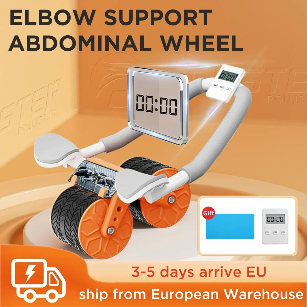 Ab Roller Wheel Automatic Rebound with Elbow Support